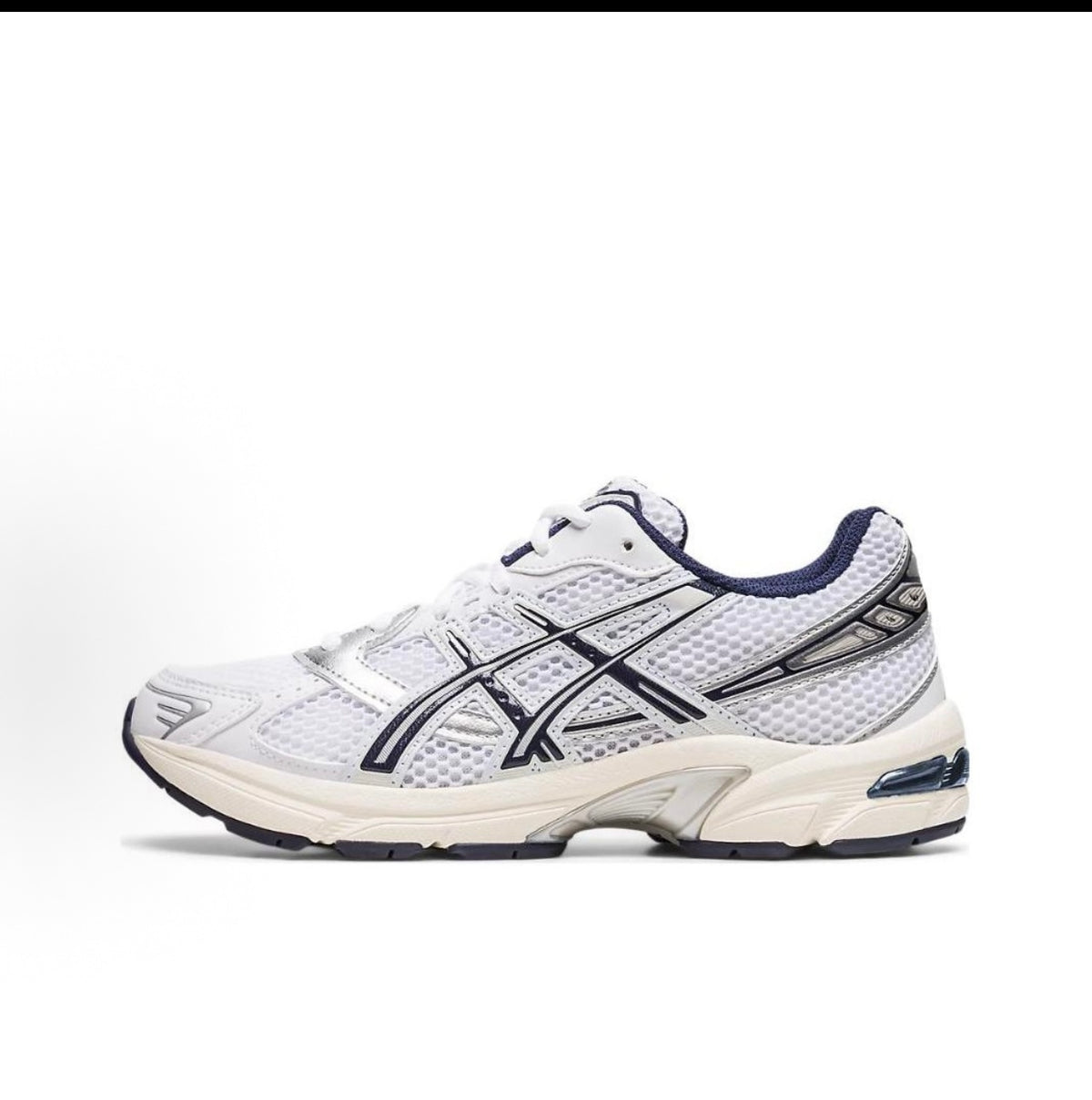 ASICS GEL Sneakers – White, Silver & Navy