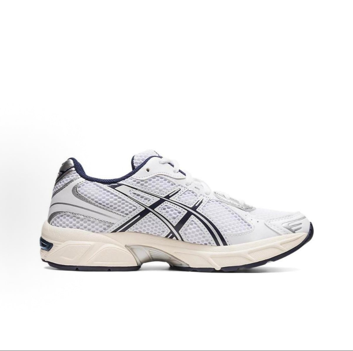ASICS GEL Sneakers – White, Silver & Navy